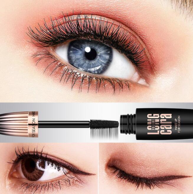 Long-curl mascara with precision brush applicator
