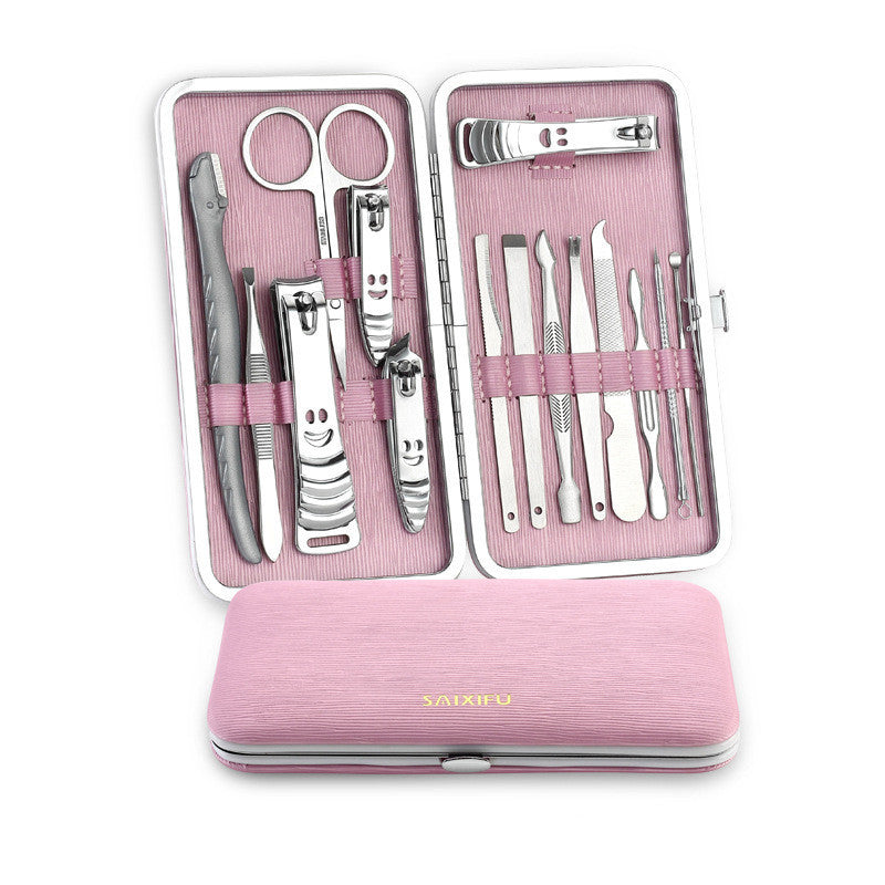 Portable manicure kit with stainless steel tools
