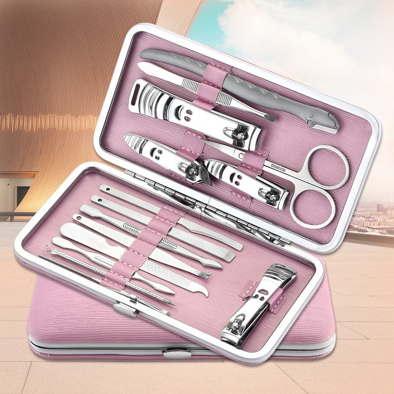 Wavewisee 15-piece stainless steel manicure kit
